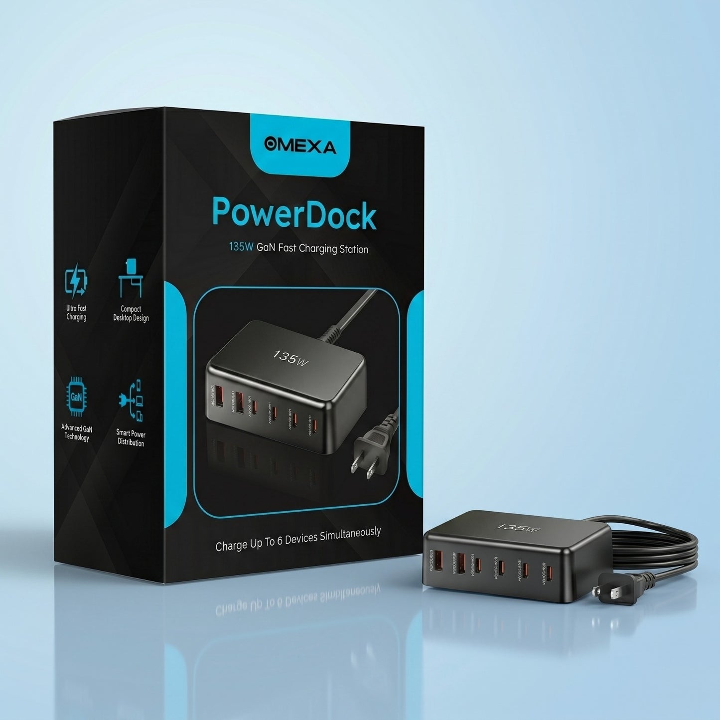 Omexa™ PowerDock - 135W GaN Fast Charging Station
