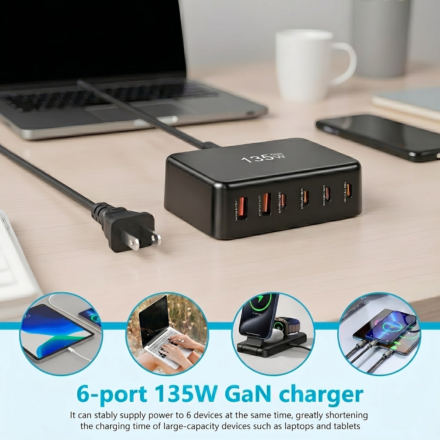 Omexa™ PowerDock - 135W GaN Fast Charging Station