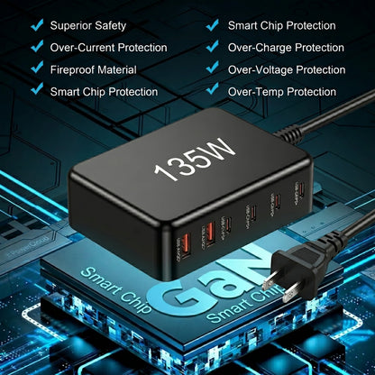 Omexa™ PowerDock - 135W GaN Fast Charging Station