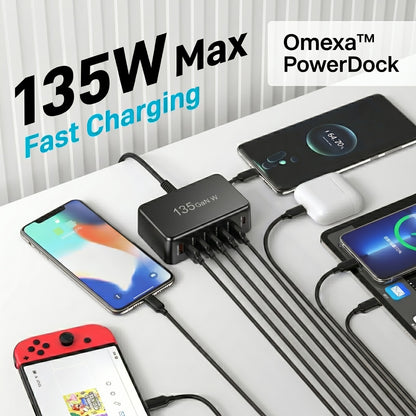 Omexa™ PowerDock - 135W GaN Fast Charging Station