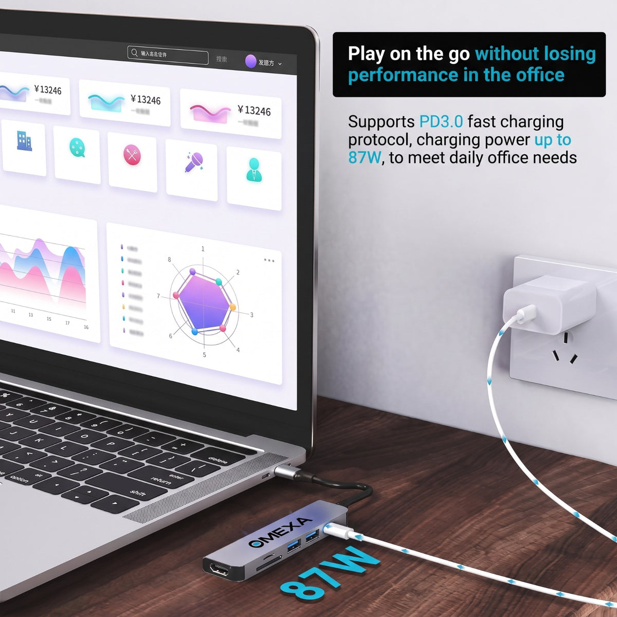 Omexa™ Flexstand + 6 in 1 Connect Hub