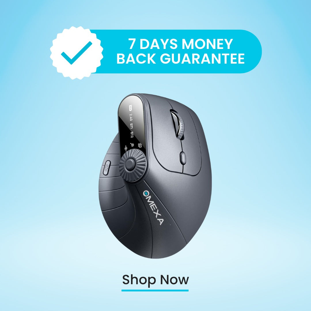 Omexa™ FlowGrip 2.0 - Vertical Erogonomic Mouse ( 7 Days Money Back Guarantee)