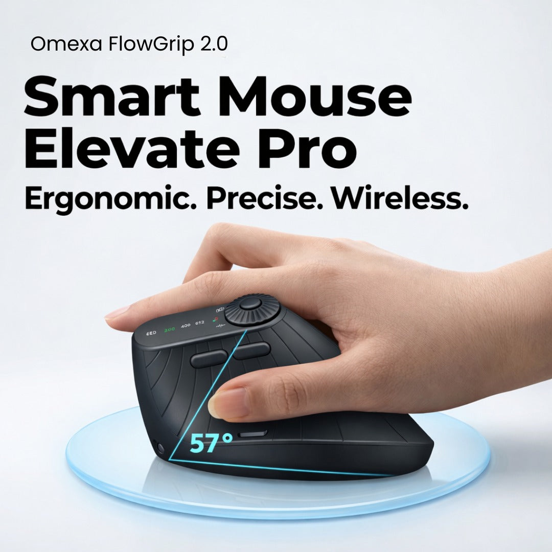Omexa™ FlowGrip 2.0 - Vertical Erogonomic Mouse