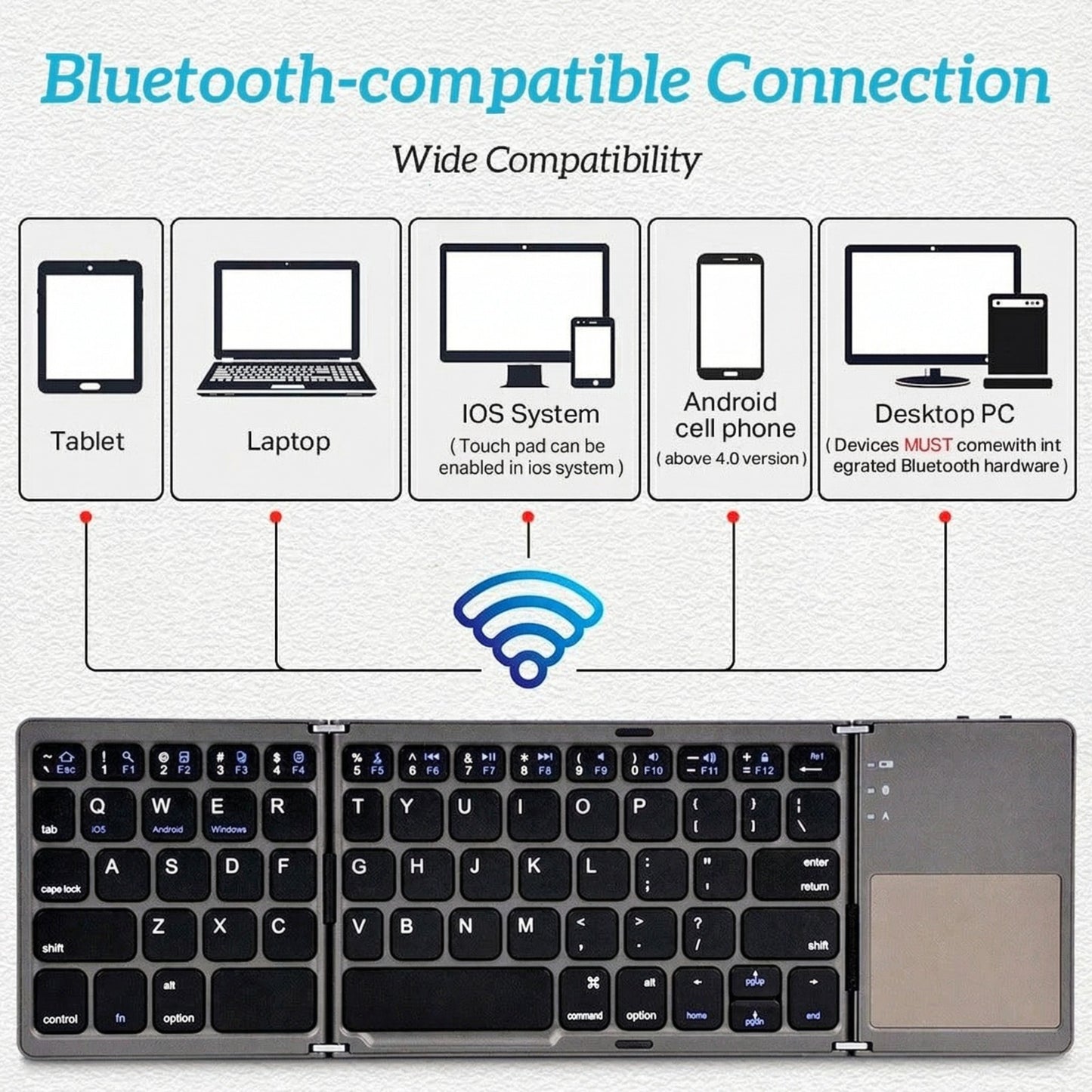 Omexa™  FoldLite Folding Wireless Keyboard